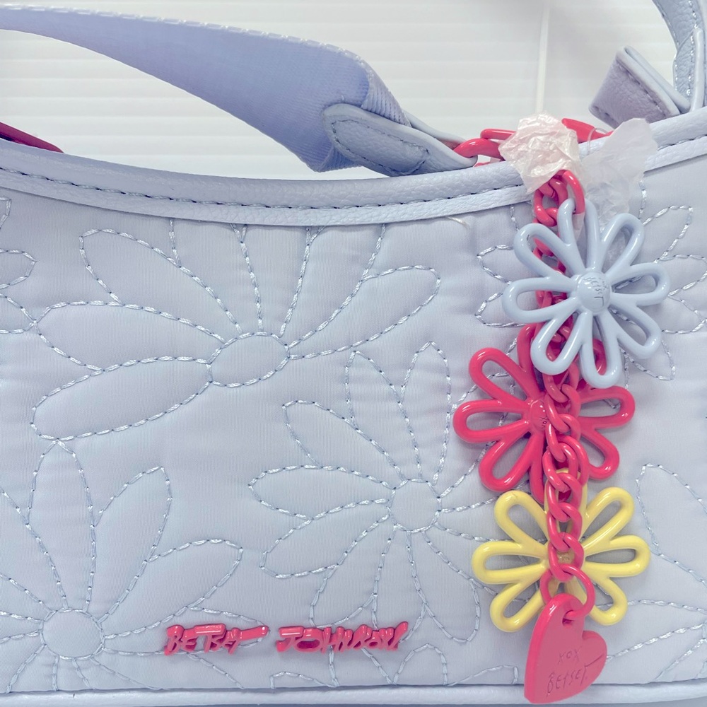 Betsey Johnson Quilted Floral Bag with Floral Bag Charms - Picture 2 of 8